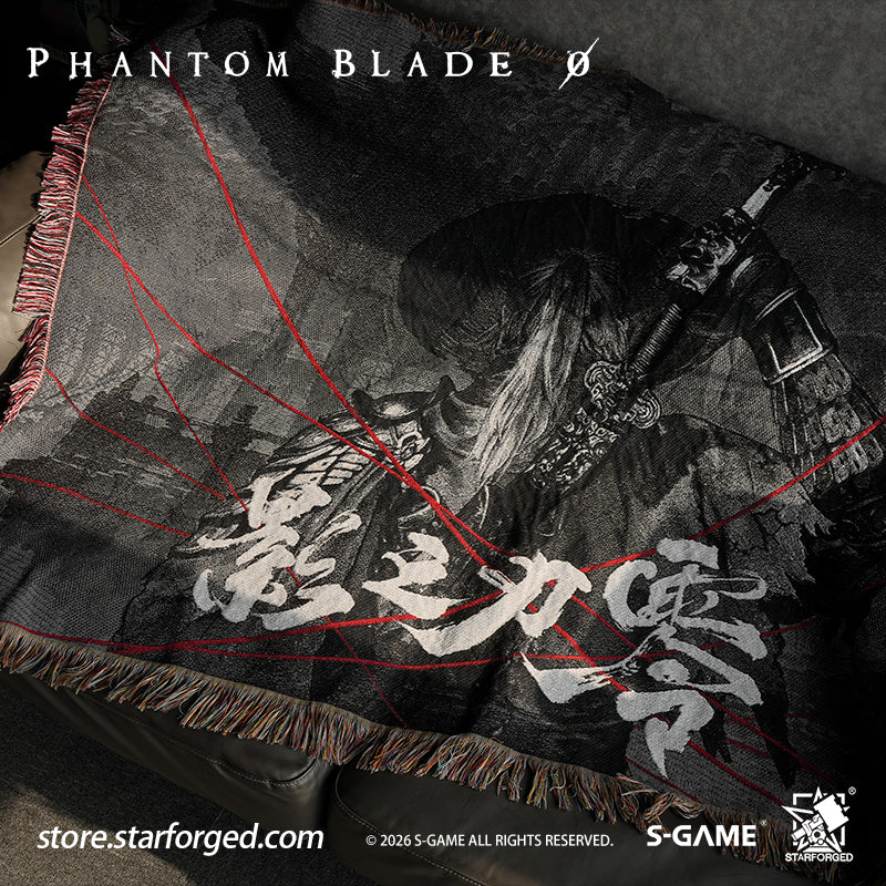 STARFORGED Phantom Blade Zero Themed Tapestry | Official Licensed Game Merchandise Collectible Gift — Product detail or display scene with Phantom Blade Zero branding