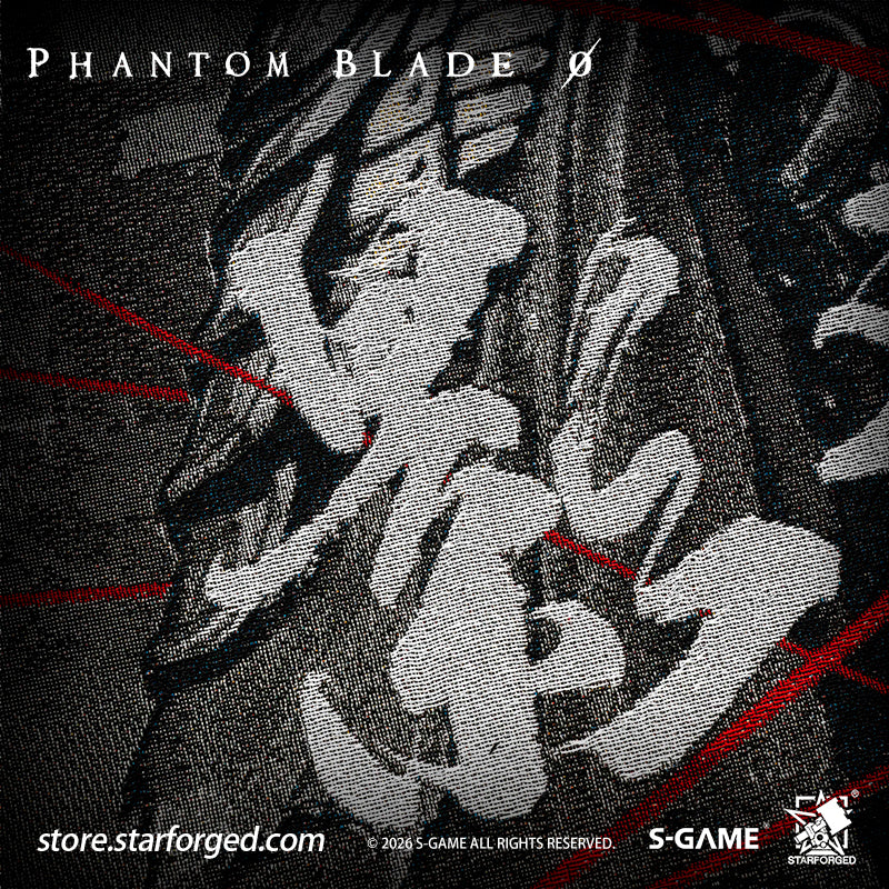 STARFORGED Phantom Blade Zero Themed Tapestry | Official Licensed Game Merchandise Collectible Gift — Product detail or display scene with Phantom Blade Zero branding