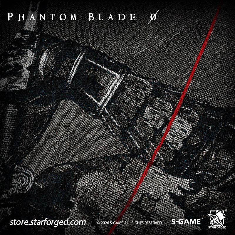 STARFORGED Phantom Blade Zero Themed Tapestry | Official Licensed Game Merchandise Collectible Gift — Product detail or display scene with Phantom Blade Zero branding