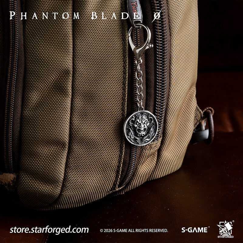 STARFORGED Phantom Blade Zero Bastion of Mó Emblem Keychain | Official Licensed Game Merchandise Collectible Gift — Product detail or display scene with Phantom Blade Zero branding