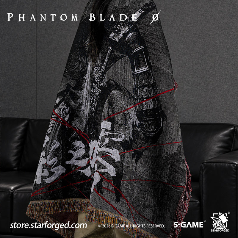 STARFORGED Phantom Blade Zero Themed Tapestry | Official Licensed Game Merchandise Collectible Gift — Product detail or display scene with Phantom Blade Zero branding