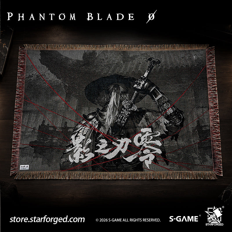 STARFORGED Phantom Blade Zero Themed Tapestry | Official Licensed Game Merchandise Collectible Gift — Product detail or display scene with Phantom Blade Zero branding