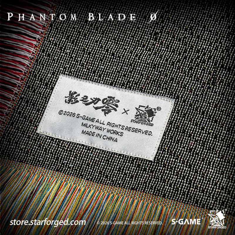 STARFORGED Phantom Blade Zero Themed Tapestry | Official Licensed Game Merchandise Collectible Gift — Product detail or display scene with Phantom Blade Zero branding