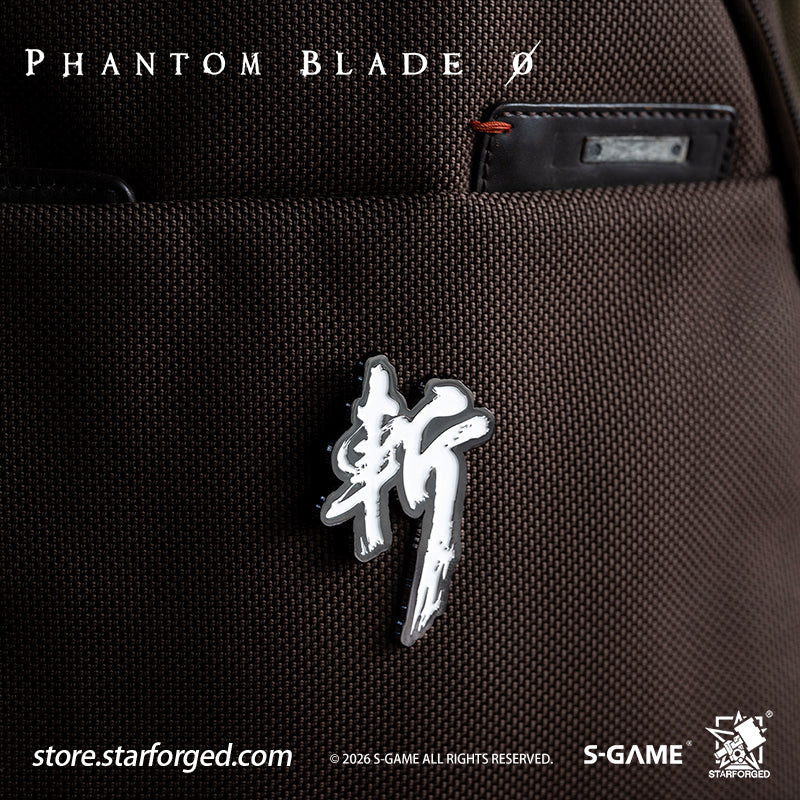 STARFORGED Phantom Blade Zero "EXECUTE" & "DEAD" Text Enamel Pins | Official Licensed Game Merchandise Collectible Gift — Product detail or display scene with Phantom Blade Zero branding