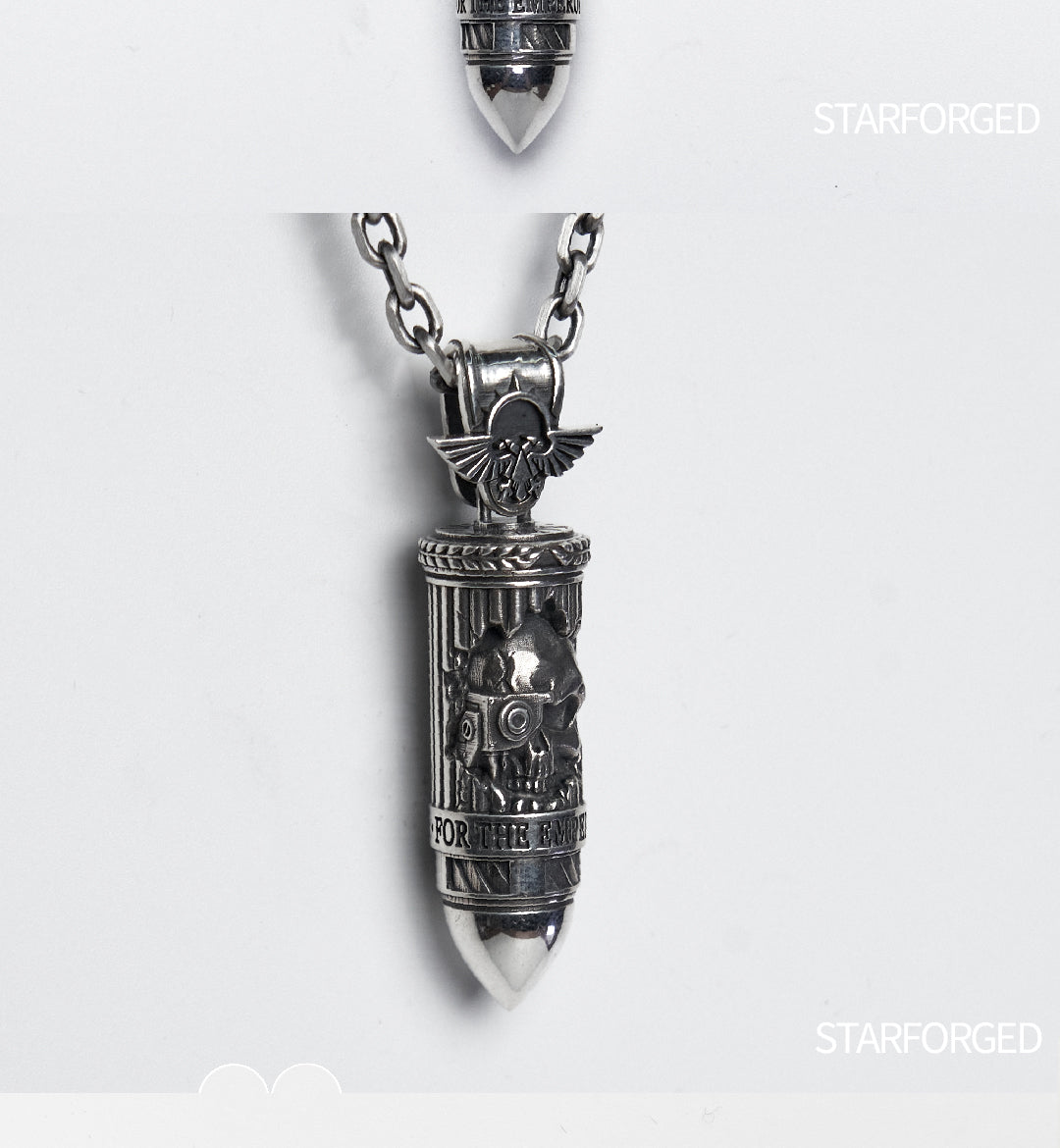 Warhammer 40K Truesilver Bolt Pendant Angel of death Bolter Necklace by Starforged 