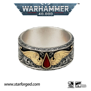 Starforged Blood Angels of Sanguinius Space Marines Men's Fashion Jewelry Gold Rings