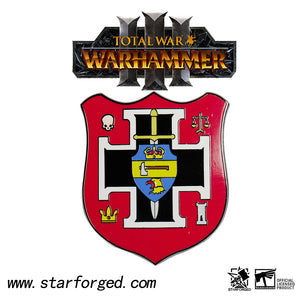 Total War III Warhammer Heraldry of Capital Altdorf Pin Badge Starforged Knight Heraldic Shield Brooch