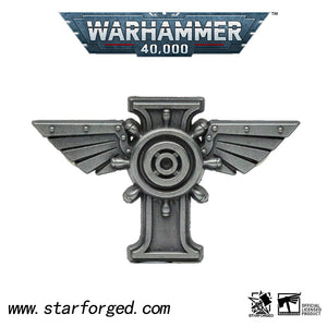 Warhammer Paint Your Own Spacemarine Pin - Individual 3D Space Marine Pin Badge That Can Be Painted in The Official Warhammer Paints.