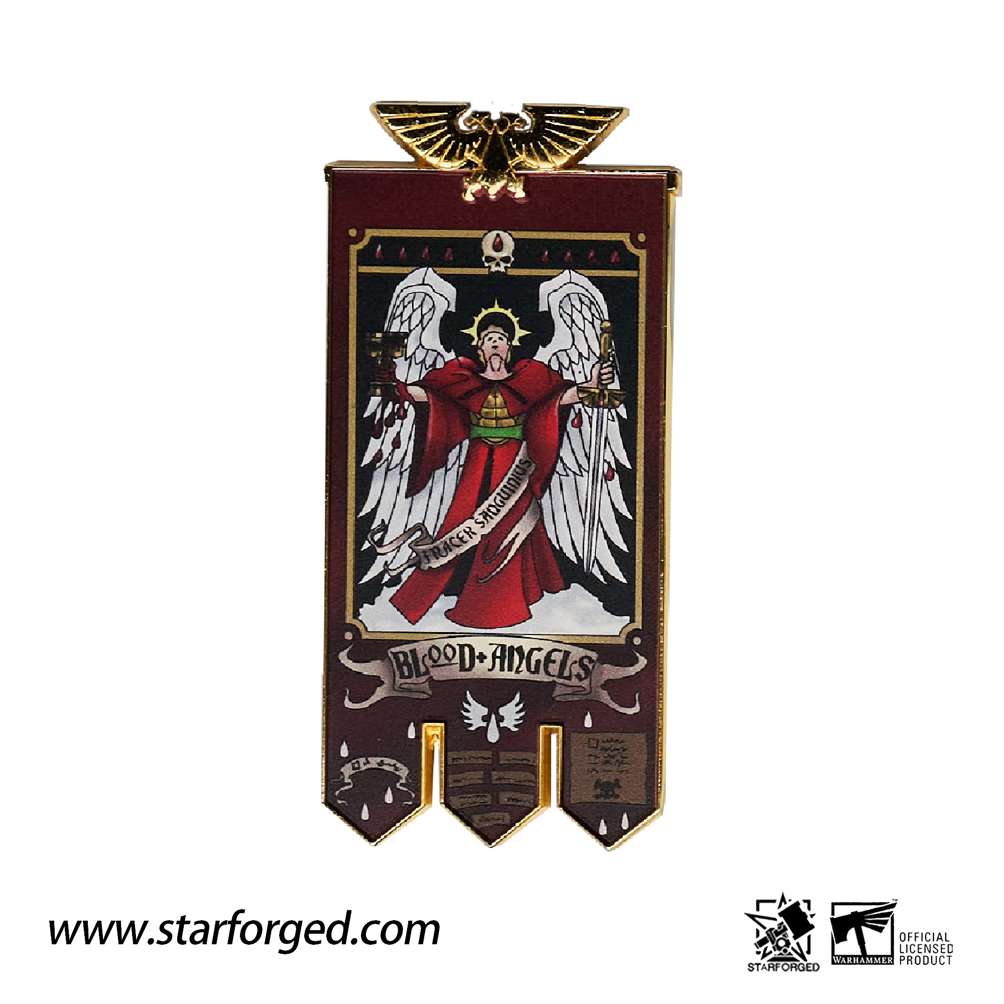 Starforged Magnete Frigorifero Con Stendardo Dark Angels - Warhammer 40K - Lega Di Zinco - 2