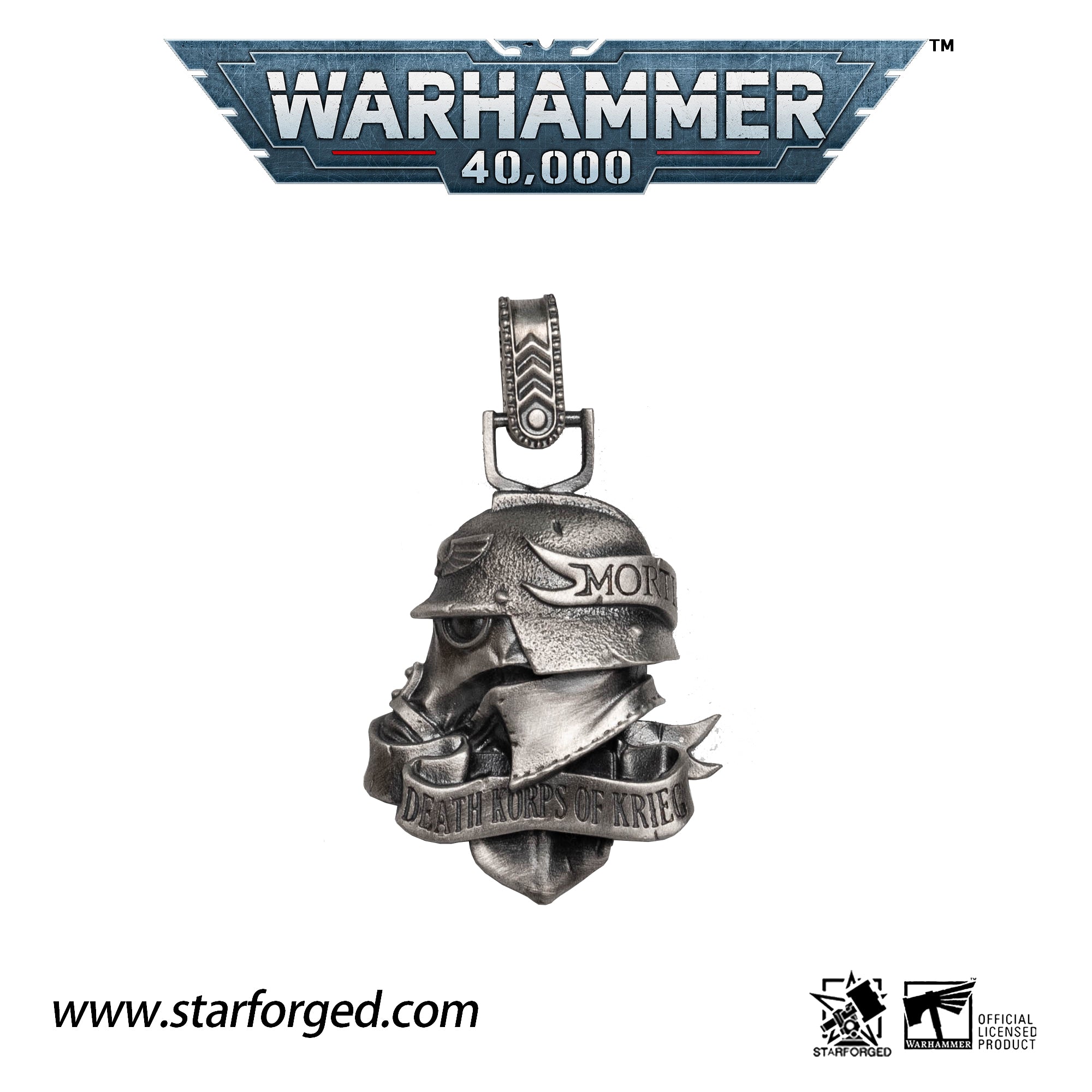 Warhammer 40K Astra Militarum Death Korps of Krieg Memento Mori Pendant  by Starforged 