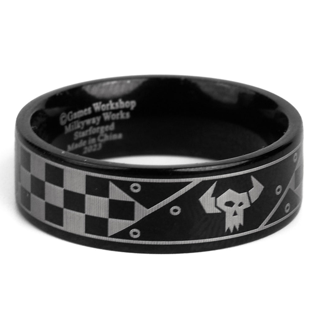 Starforged Warhammer 40K Orks & Fenrisian wolves Leagues of Votann Steel Men's Ring