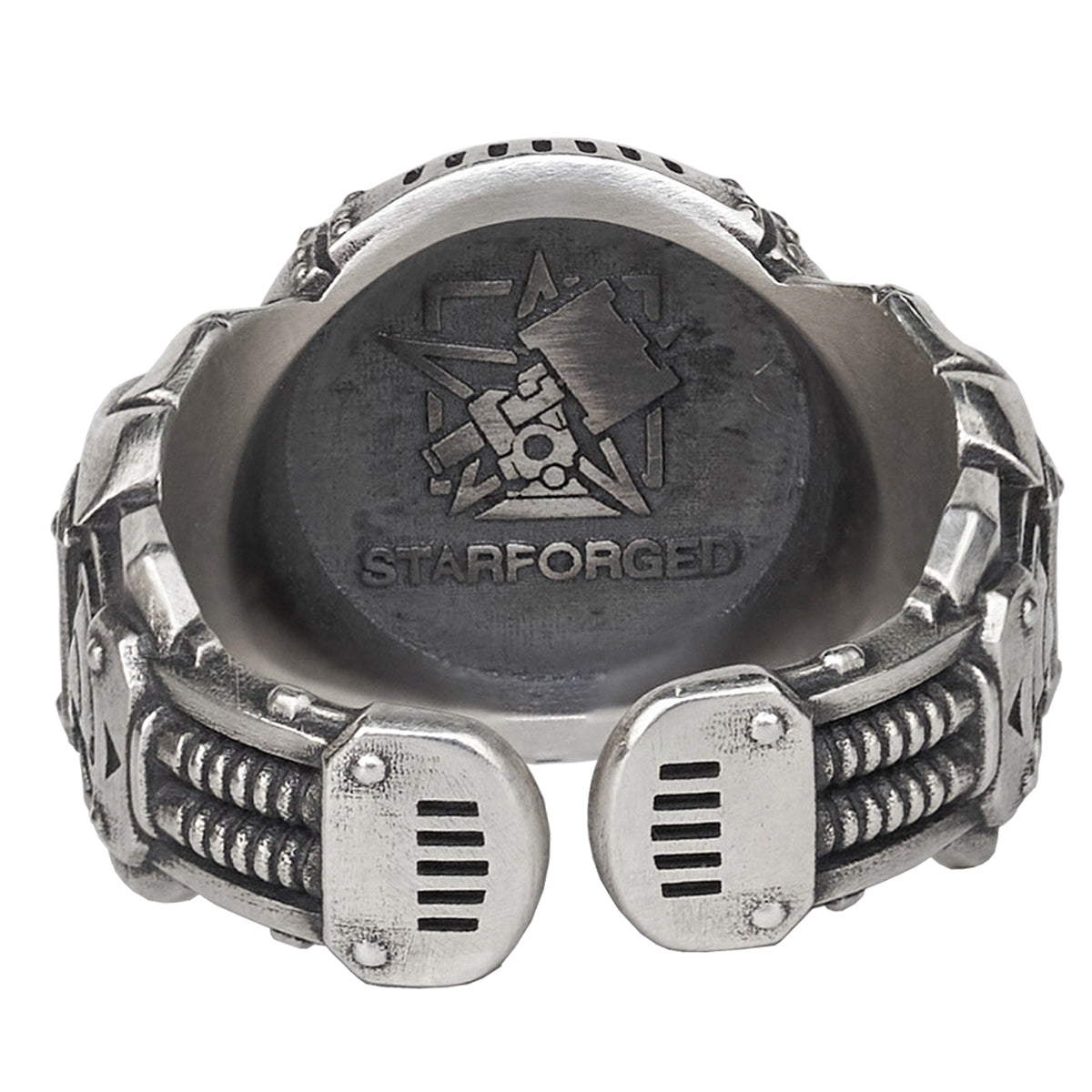 Starforged 2nd Anniversary Sterling Silver Steampunk Fashion Jewelry Men's Ring