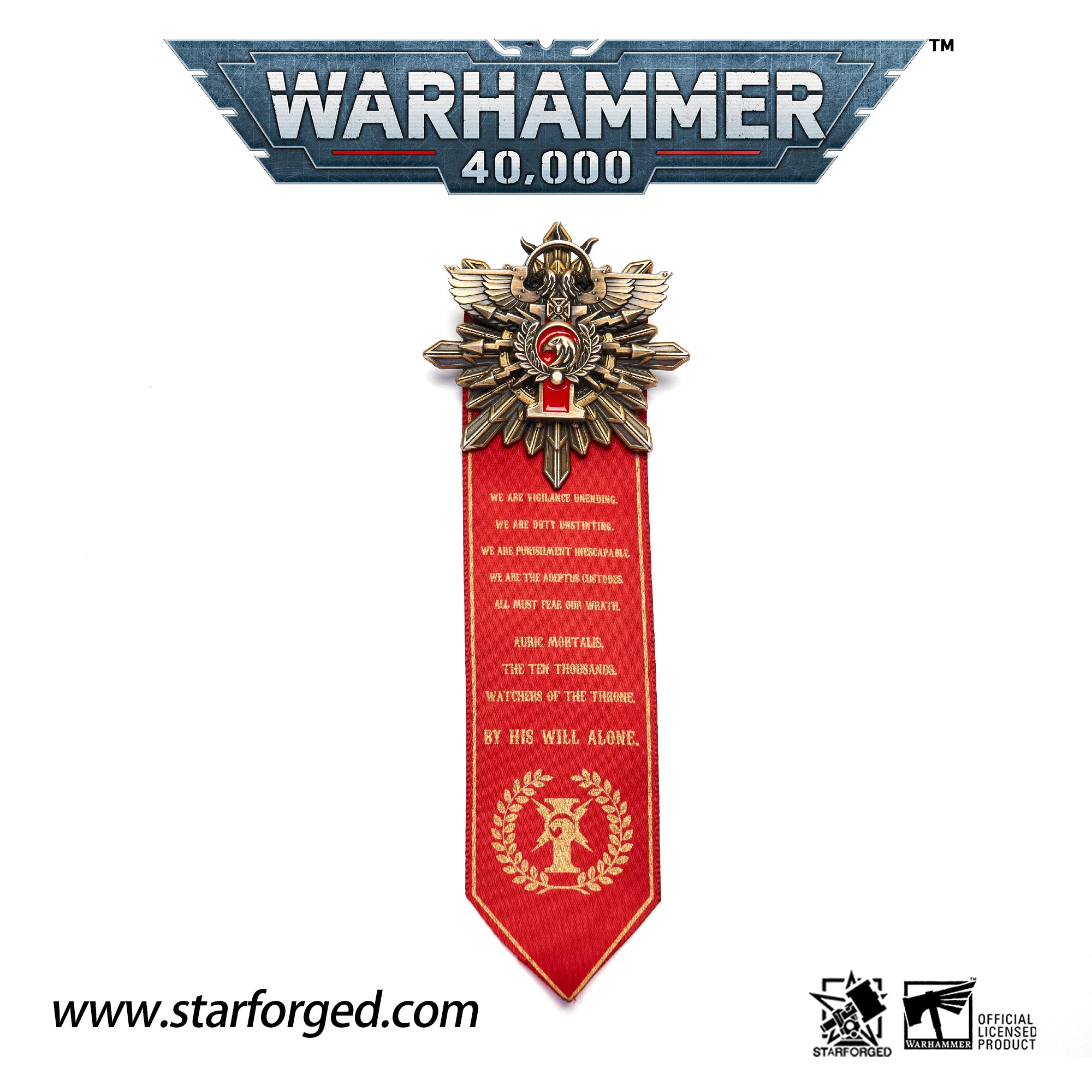 StarForget Brooch Mark of the Ten Thousand Golden Legion Adeptus Custudes Warhammer 40K Merchandise Pin Badge