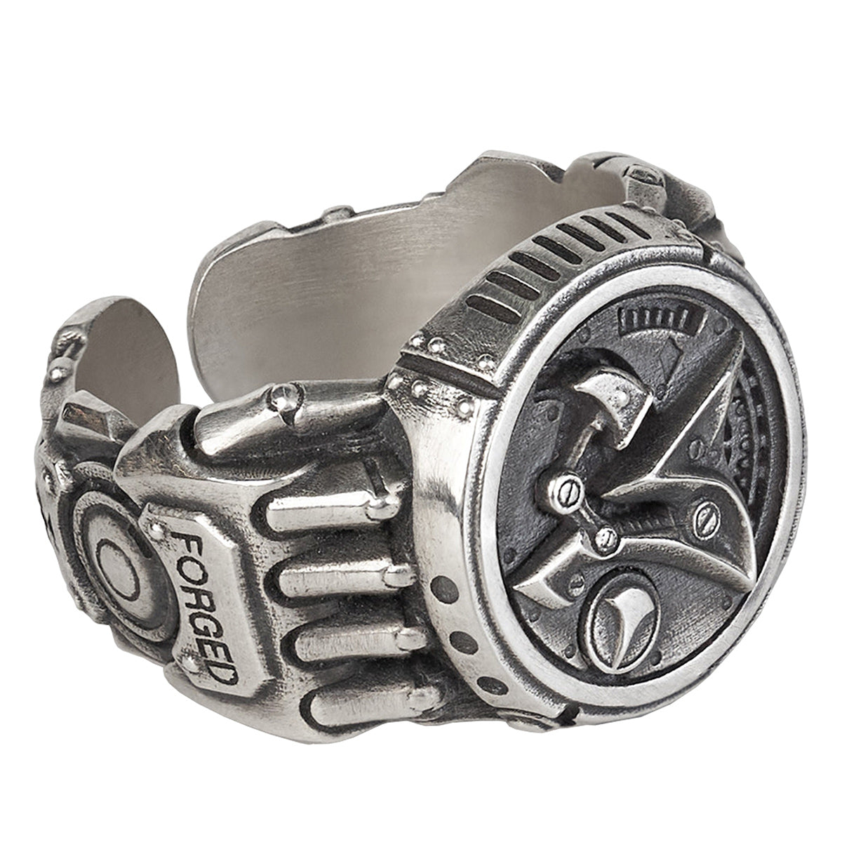 Starforged 2nd Anniversary Sterling Silver Steampunk Fashion Jewelry Men's Ring