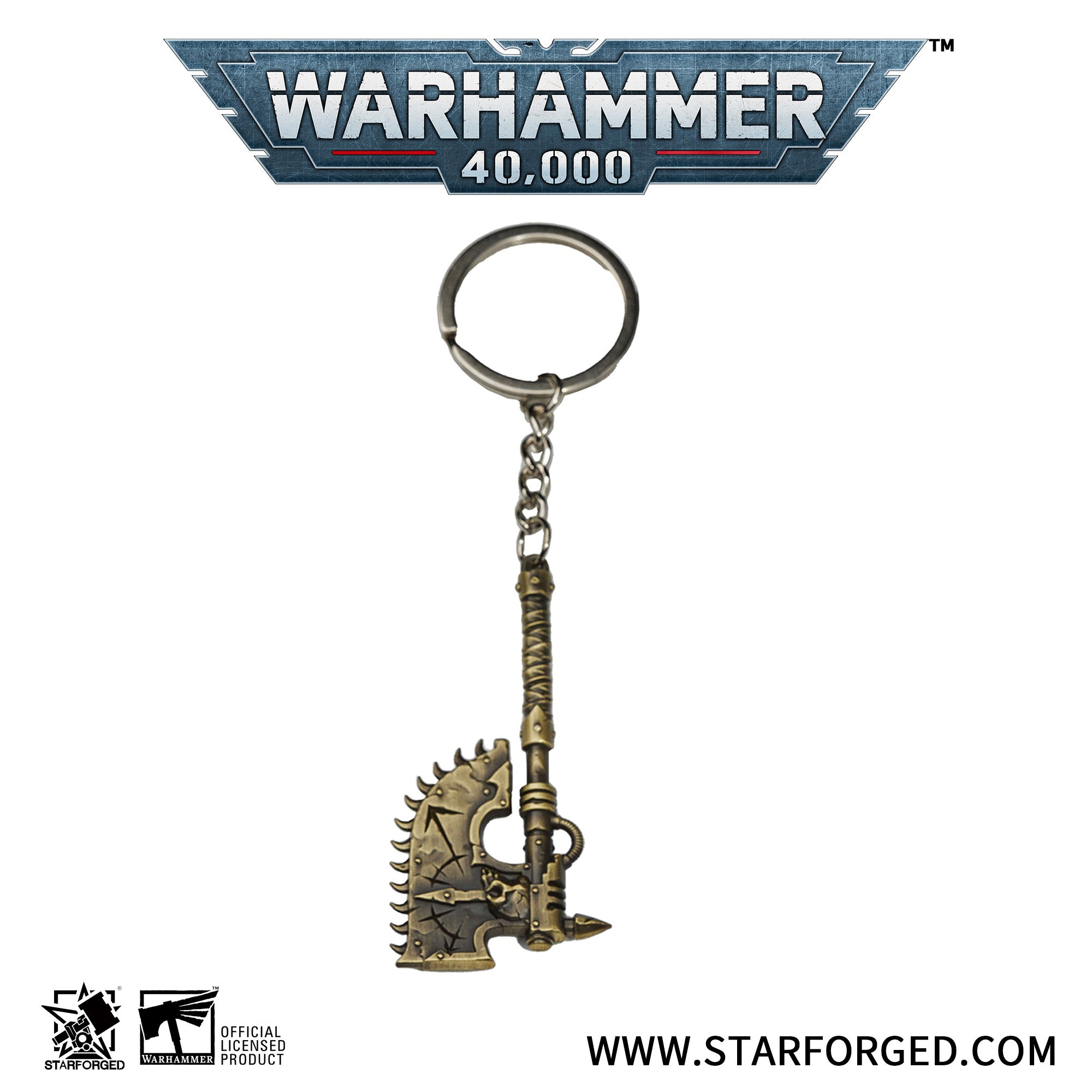 Warhammer Chaos Space Marine Chainaxe Keychain Starforged Keyring