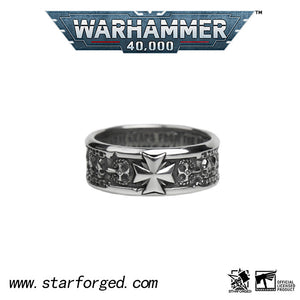 Black Templar Warhammer Ring of Crusader Vows Silver Empire Champion Ring Starforged 