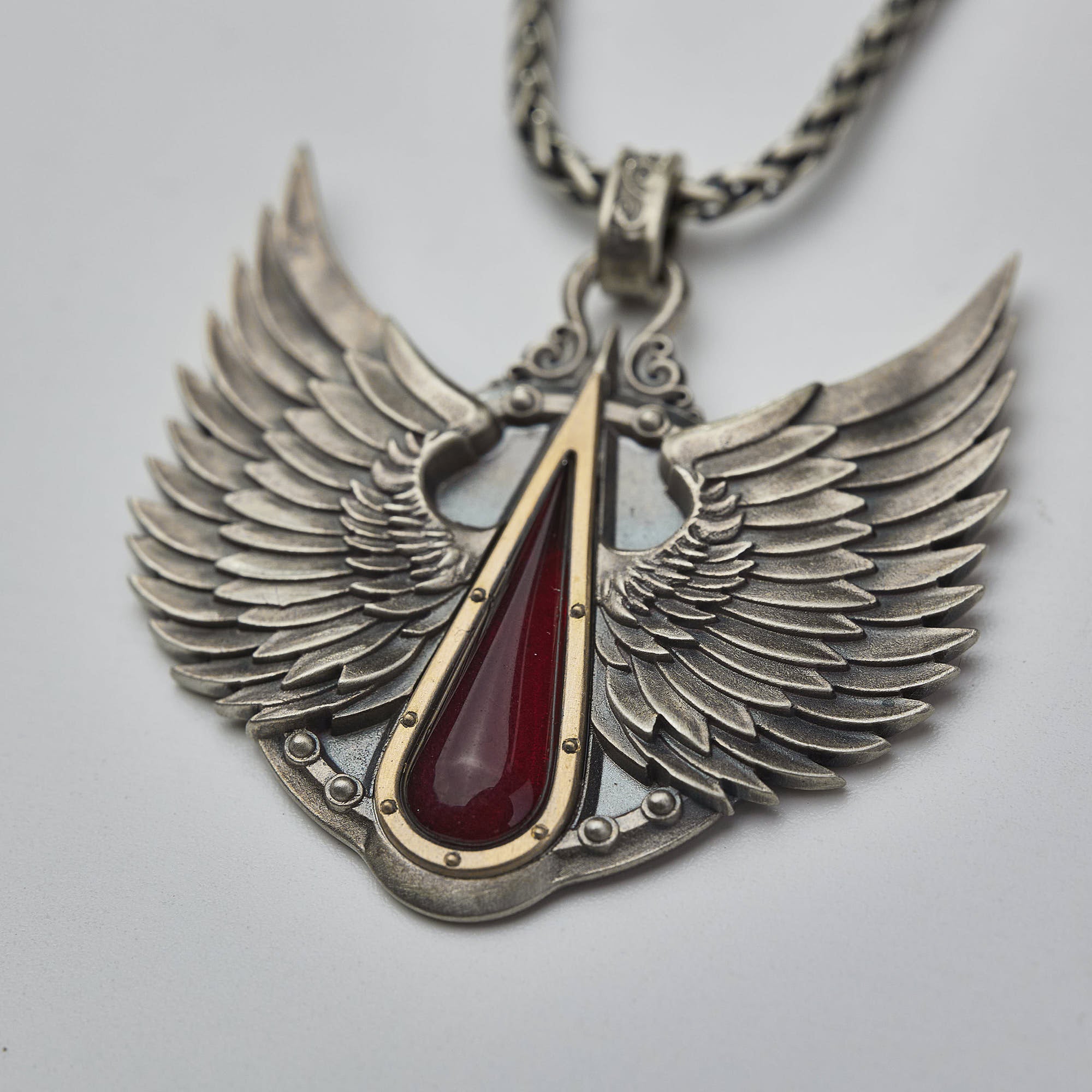 Warhammer 40K Blood Angels Wings Sanguine Pendant Necklace Gold by Starforged