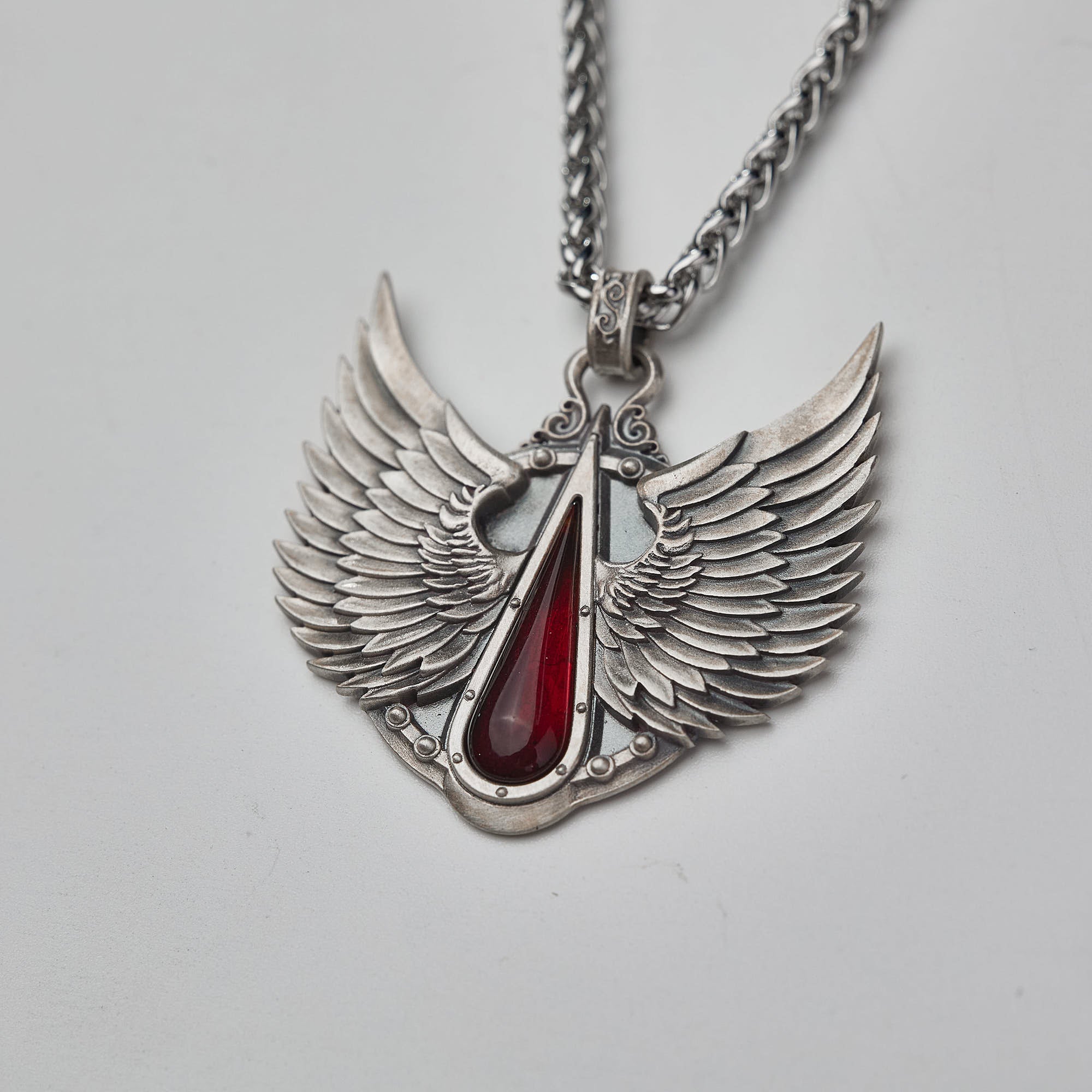 Warhammer 40K Blood Angels Wings Sanguine Pendant Necklace 925 Silver by Starforged