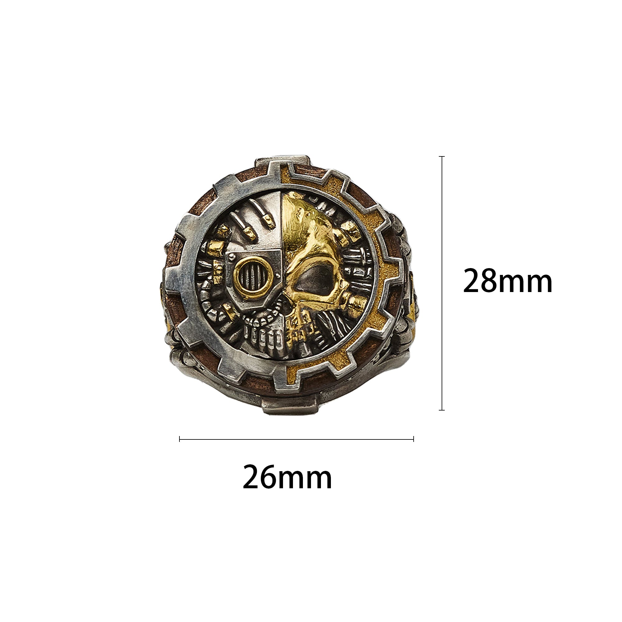 Warhammer 40K Adeptus Mechanicus Seal of Machine God Gold Ring Punk Style Ring By Starforged 