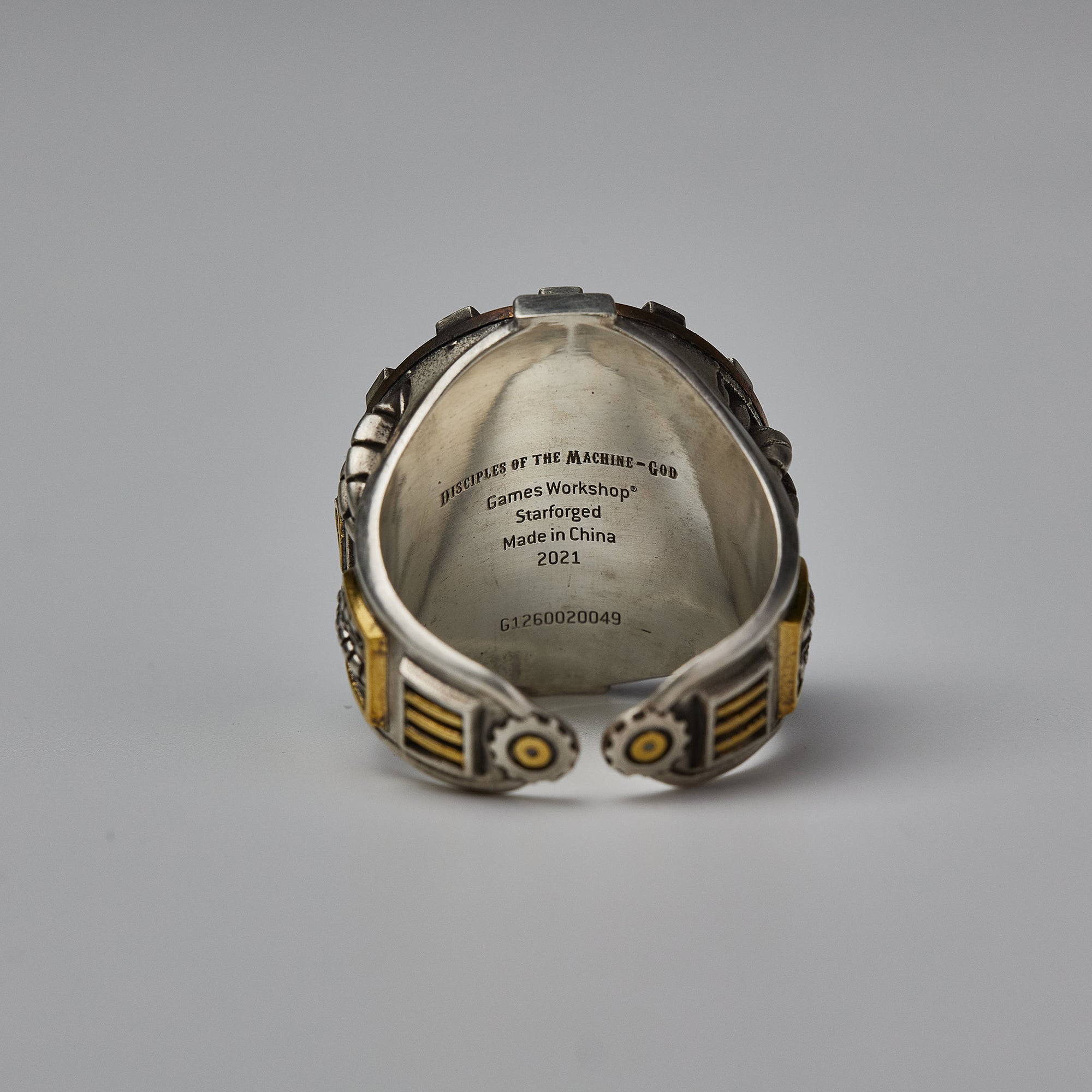 Warhammer 40K Adeptus Mechanicus Seal of Machine God Gold Ring Punk Style Ring By Starforged 