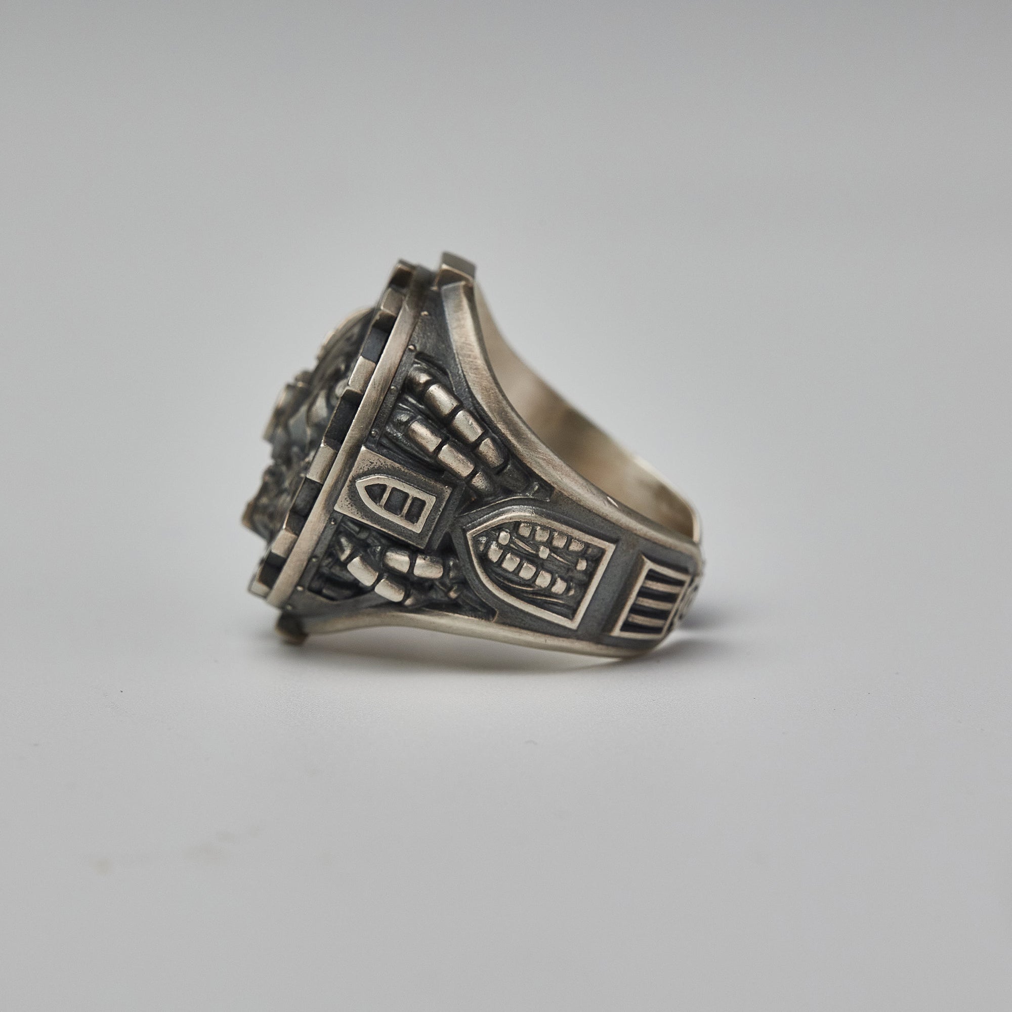 Warhammer 40K Adeptus Mechanicus Seal of Machine God Silver Ring Punk Style Ring By Starforged