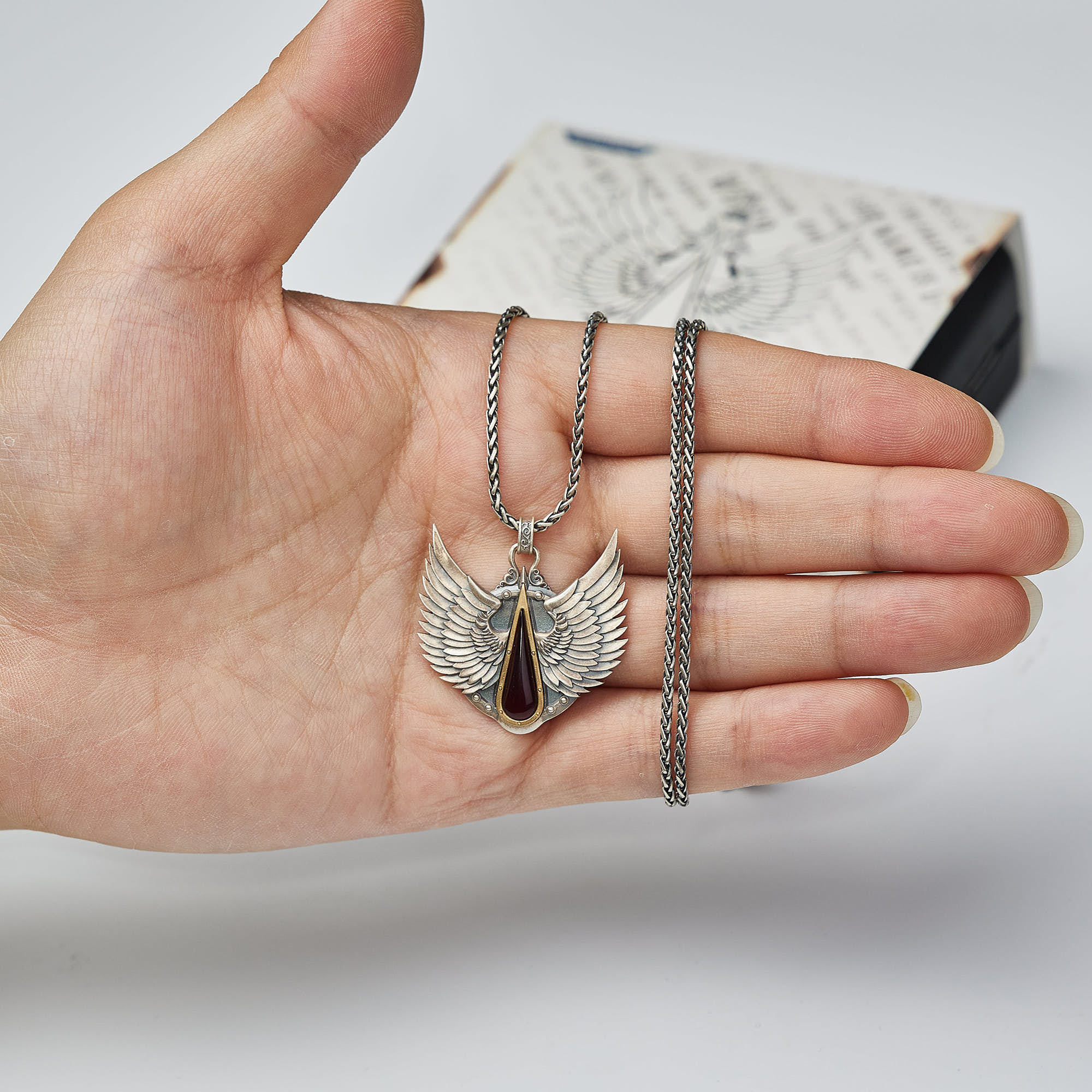 NOVICA Handcrafted 'Fantastic Angel' Leather Pendant Necklace - Adjustable Bone & Leather Cord