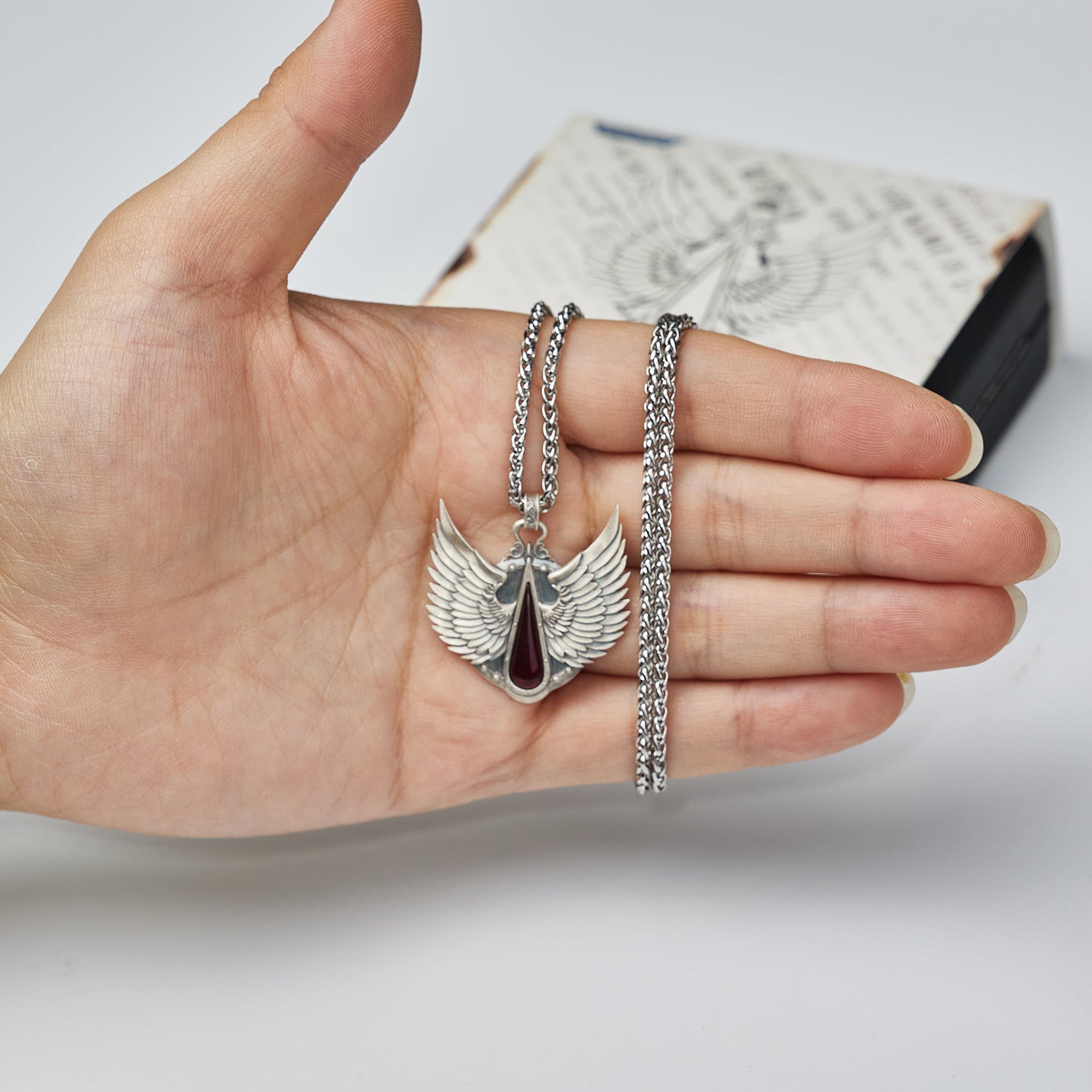 Warhammer 40K Blood Angels Wings Sanguine Pendant Necklace 925 Silver by Starforged