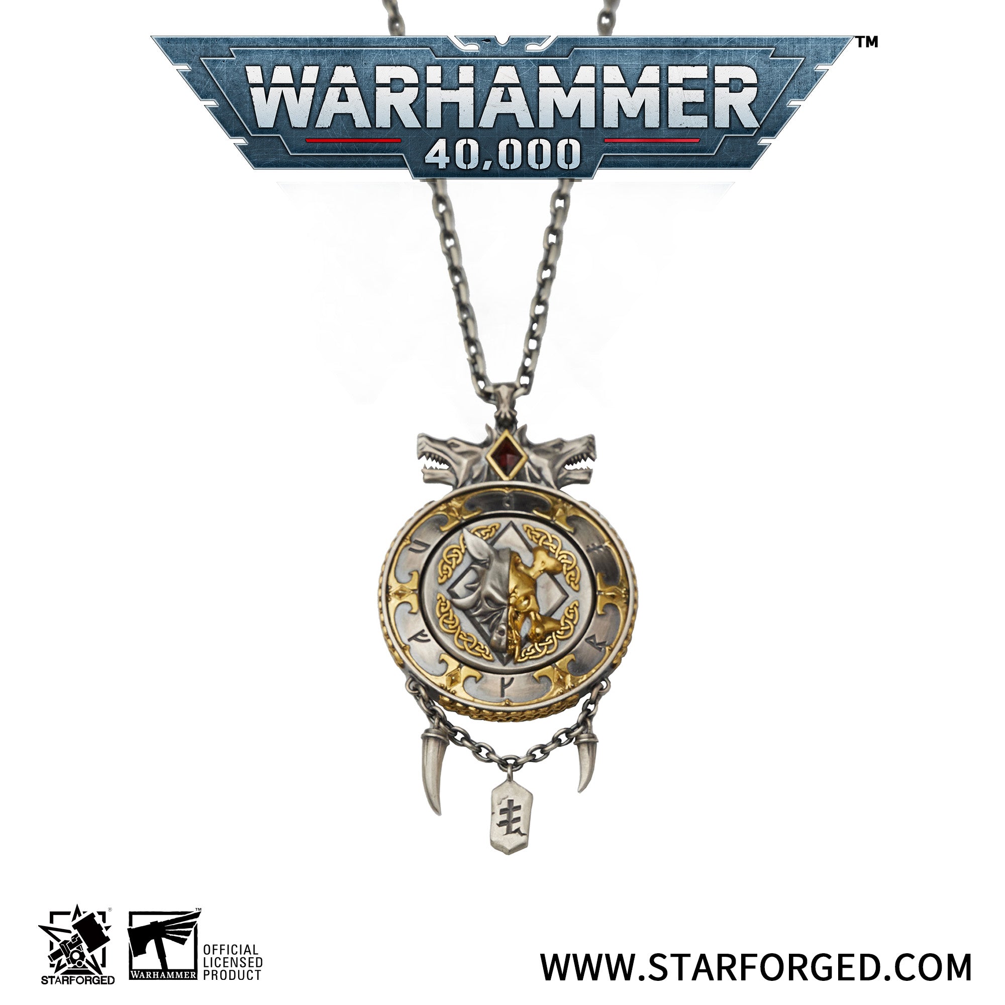 Warhammer 40K Vlka Fenryka Grand Annulus Pendant Gold Space Wolf by St ...
