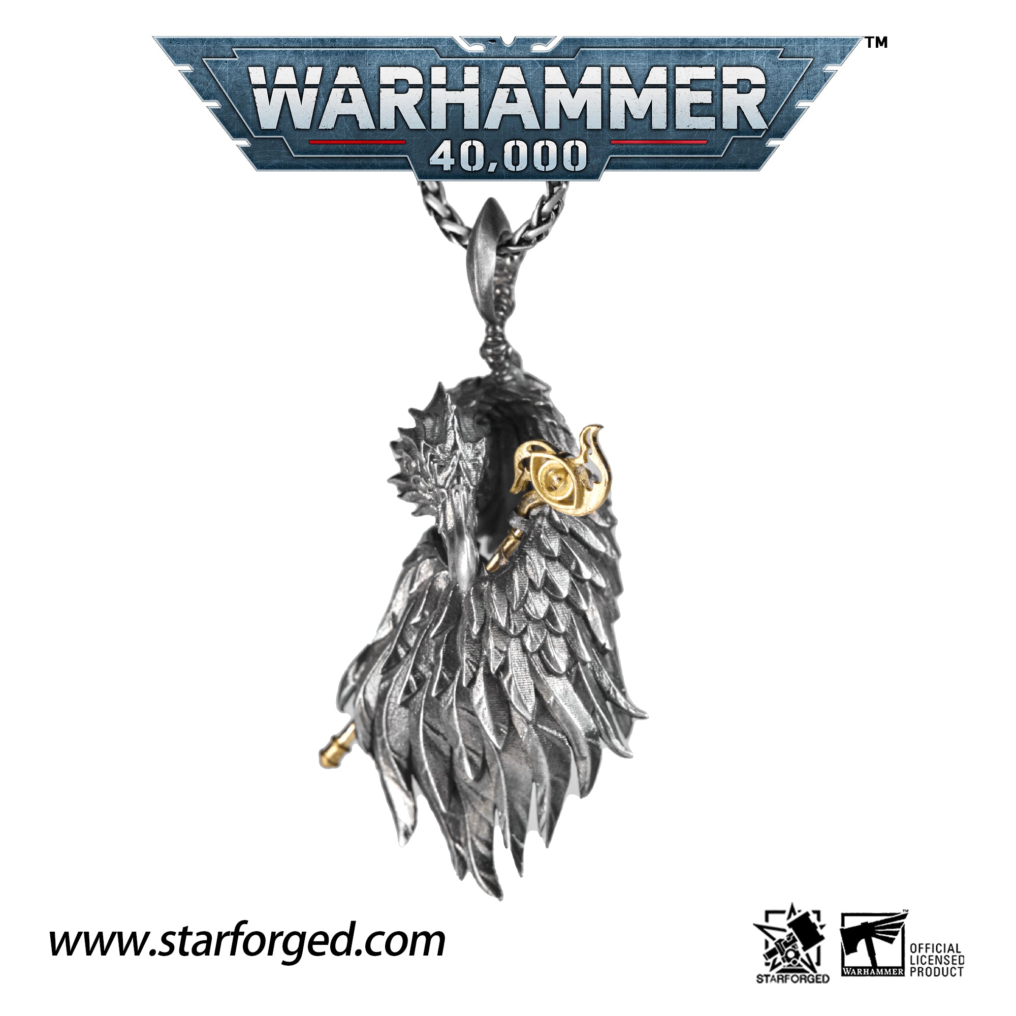 Warhammer 40K Plumes of Change Pendant Tzeentch Chaos God Necklace by Starforged 