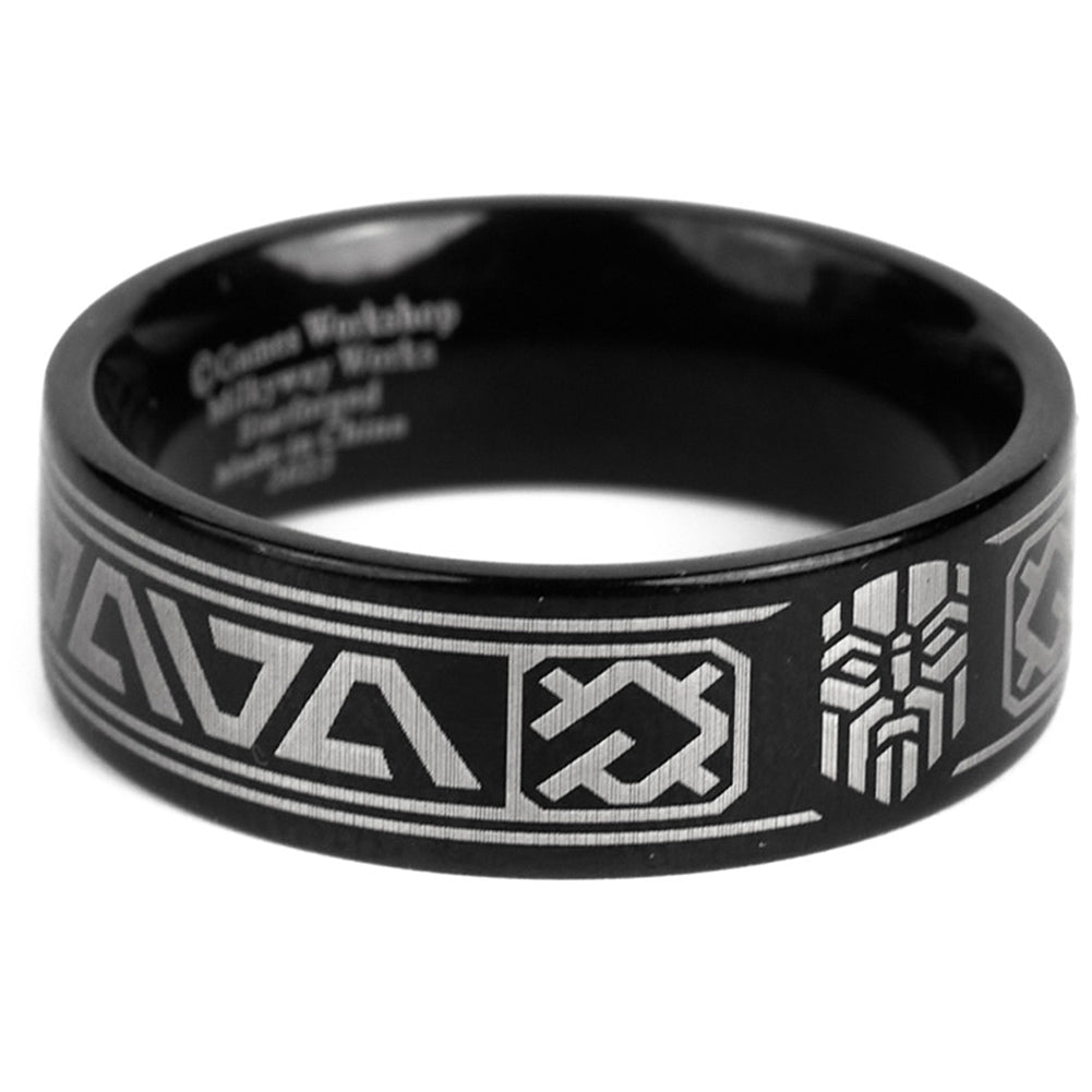 Starforged Warhammer 40K Orks & Fenrisian wolves Leagues of Votann Steel Men's Ring