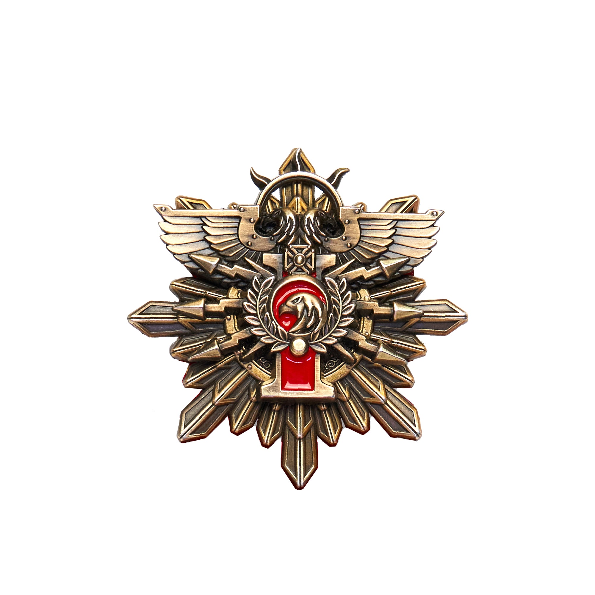 StarForget Brooch Mark of the Ten Thousand Golden Legion Adeptus Custudes Warhammer 40K Merchandise Pin Badge